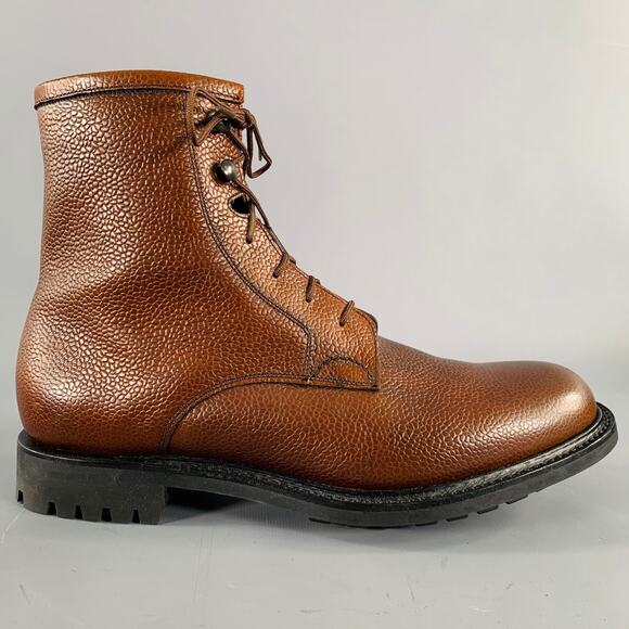 CHURCH\'S Size 7.5 -Wick Fur- Brown Pebble Grain Leather Boots main image 4